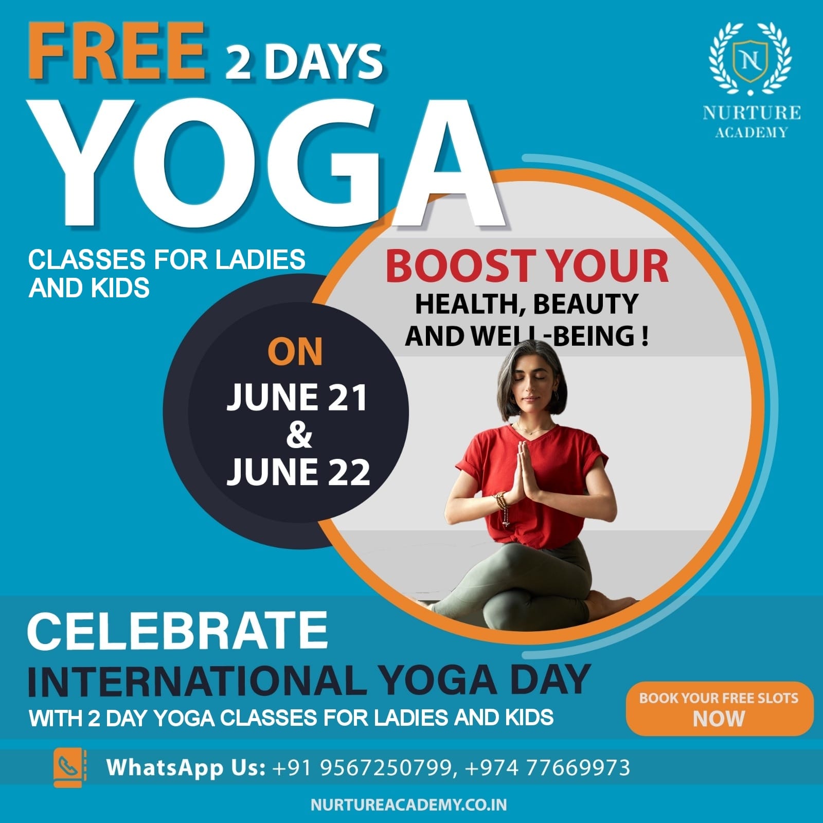 Free 2 Day Yoga Workshop For Ladies & Kids